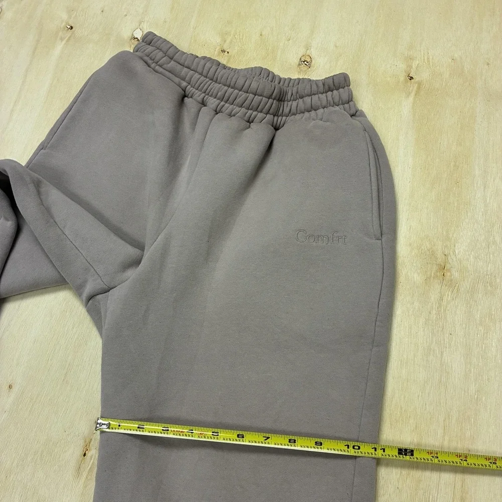 COMFRT Sweatpants Mens Medium Brown Fleece Elastic Waist Pockets Cuffed
